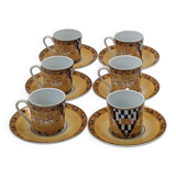 6 porcelain coffee cups