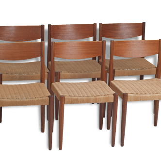 Six chaises Poul Volther circa 60