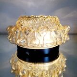 Baguette vintage en glaçure de plafondlamp, bulle reliëf space age, jaren 1970