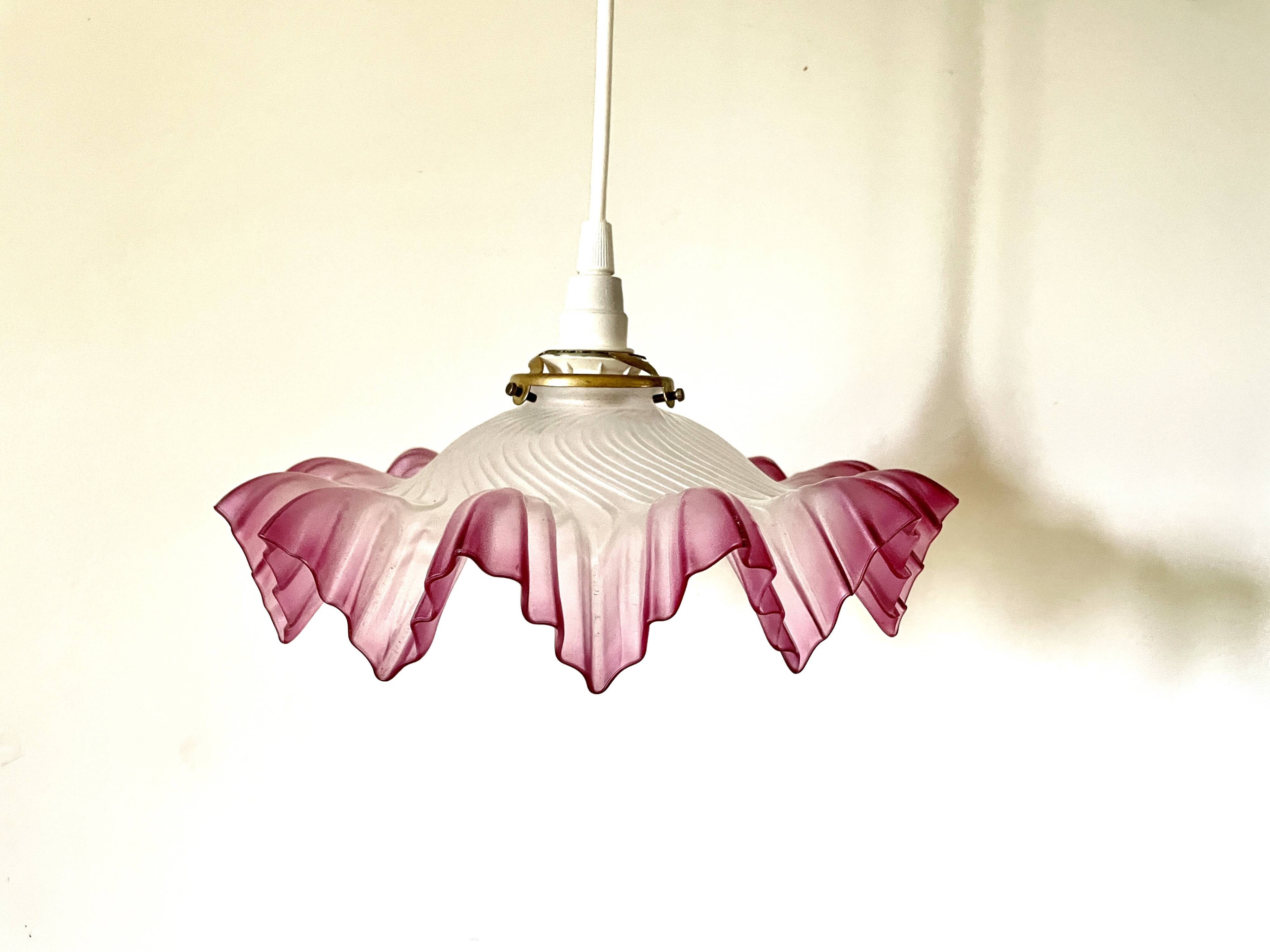 Pink draped suspension