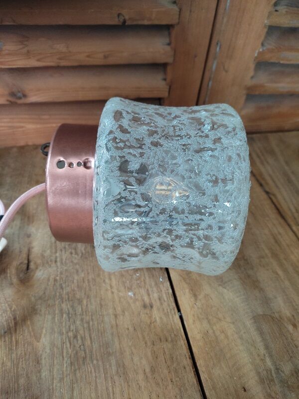 Walker Lamp globe glass frosted star support rose gold copper