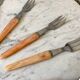 Set of 10 dessert forks in Bakelite 60s-70s