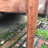 Raw wood farm table coffee table
