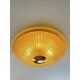 Venetian Lens Amber “Graniglia” Murano Glass Flush Mount