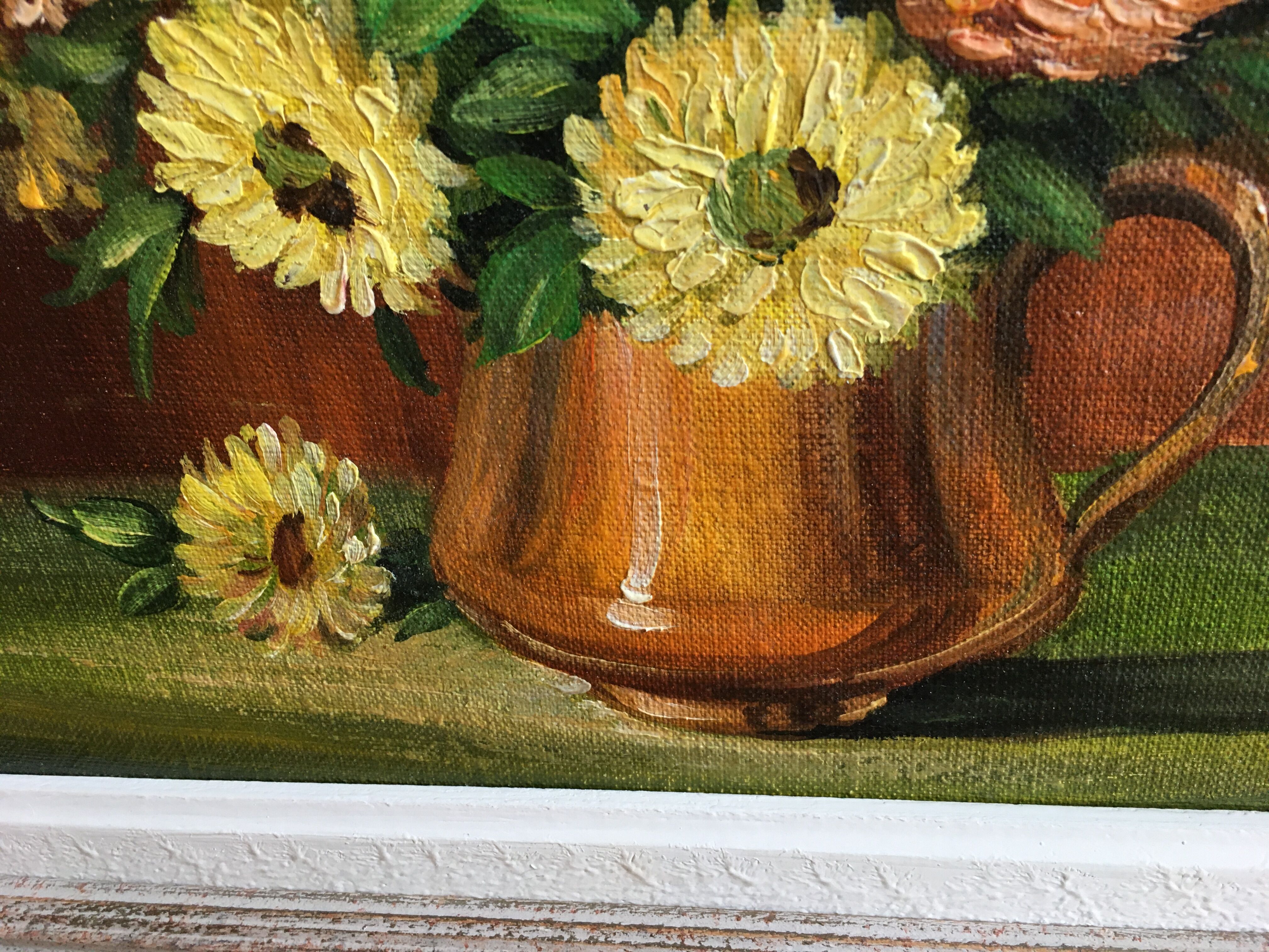 Painting bouquet of flowers by C Sargue