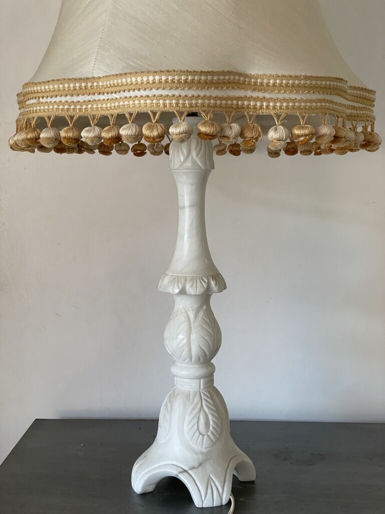 Large white marble lamp