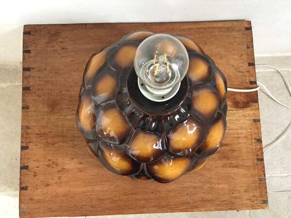 Lampe en terre cuite ajourée vintage