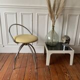 Chrome designer swivel tripod chair