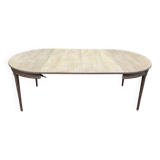 Table de salle à manger Louis XVI en merisier et deux allonges