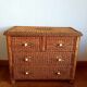 Commode en rotin vintage 1970