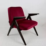 Burgundy Raspberry Bunny Armchair by Józef Chierowski