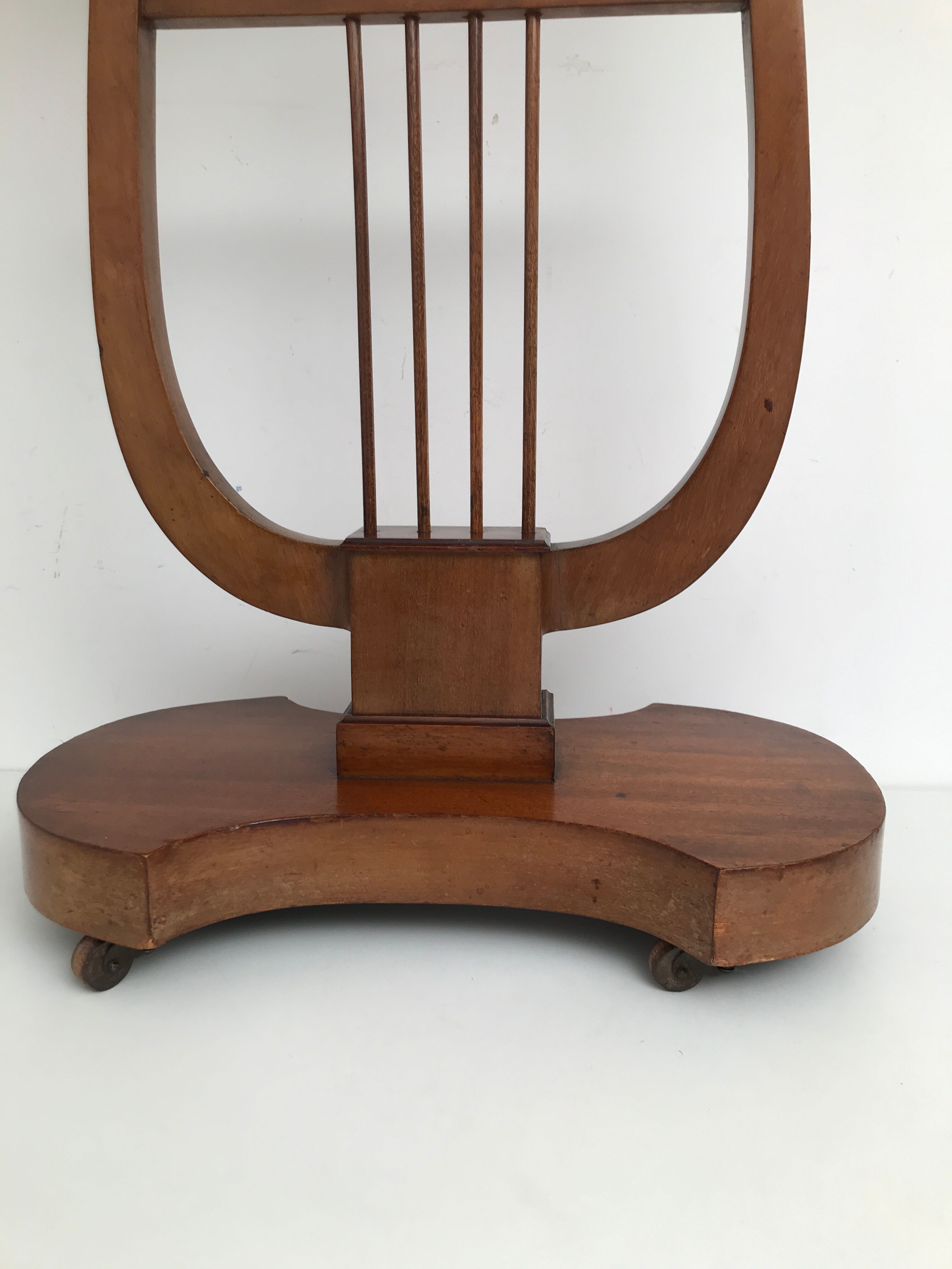 19th-century vintage lyre table