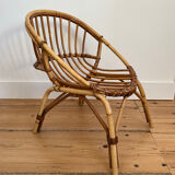 Fauteuil en rotin vintage pour enfants