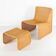 Wicker accent chair and its ottoman