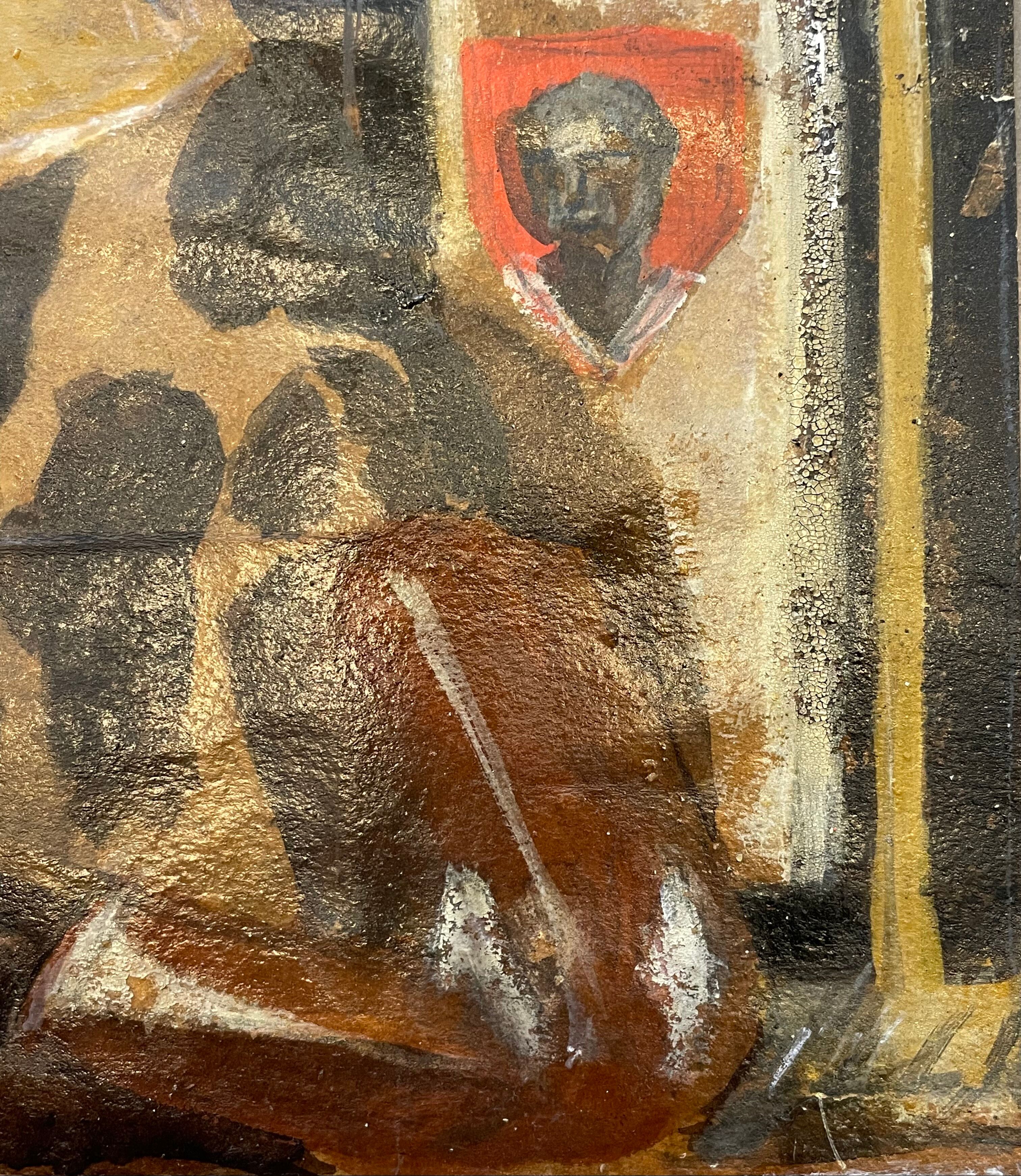 Painting old still life with the bottle XXth