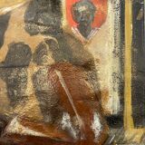 Painting old still life with the bottle XXth