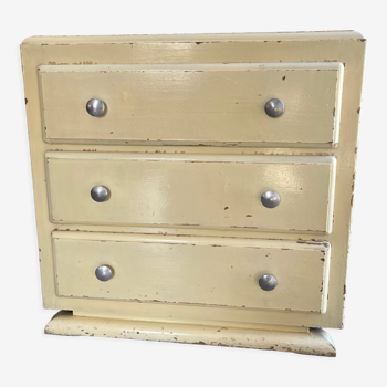 Vintage patinated wood chest of drawers