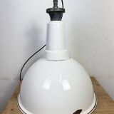 Large Industrial British White Enamel Pendant Lamp from Benjamin, 1960s