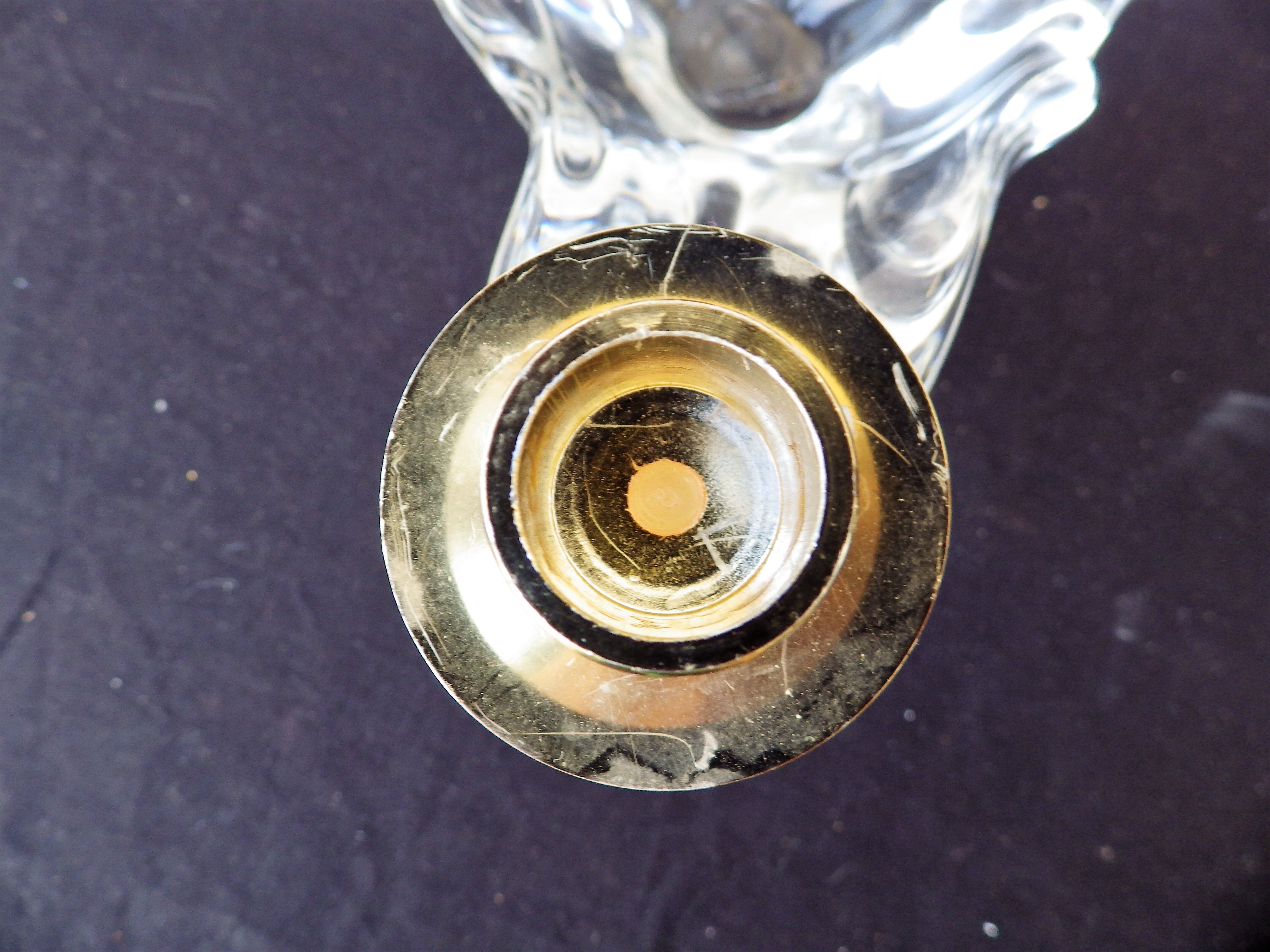 Vintage signed Schneider glass candleholder
