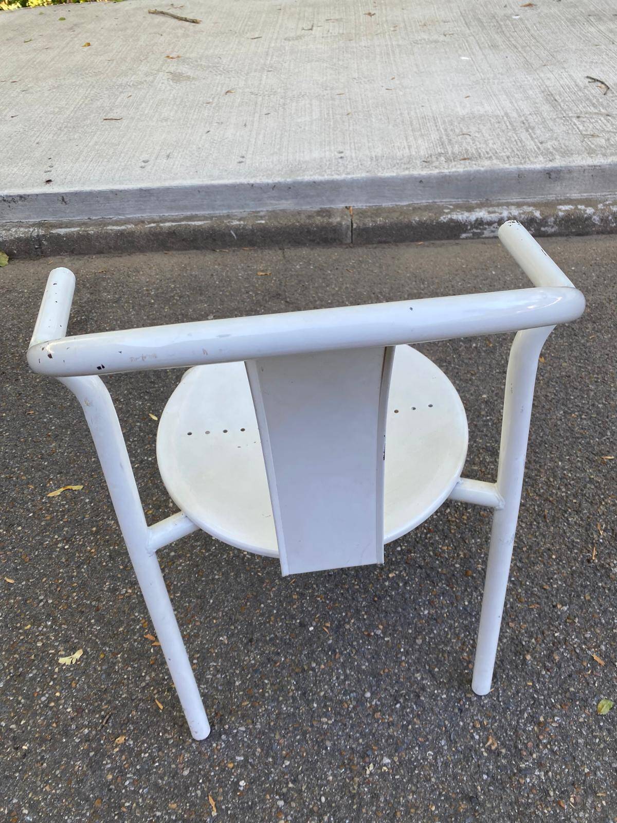 Vintage IKEA Maxmo Armchair 80s White Metal Design