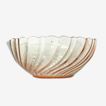 Pink glass bowl, Arcoroc Rosaline