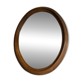 Antique oval walnut mirror