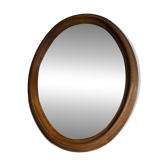 Miroir ovale ancien en noyer
