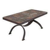 Table basse brutaliste par Adnet