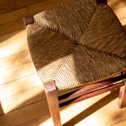 Wood and straw stool - Rustic style