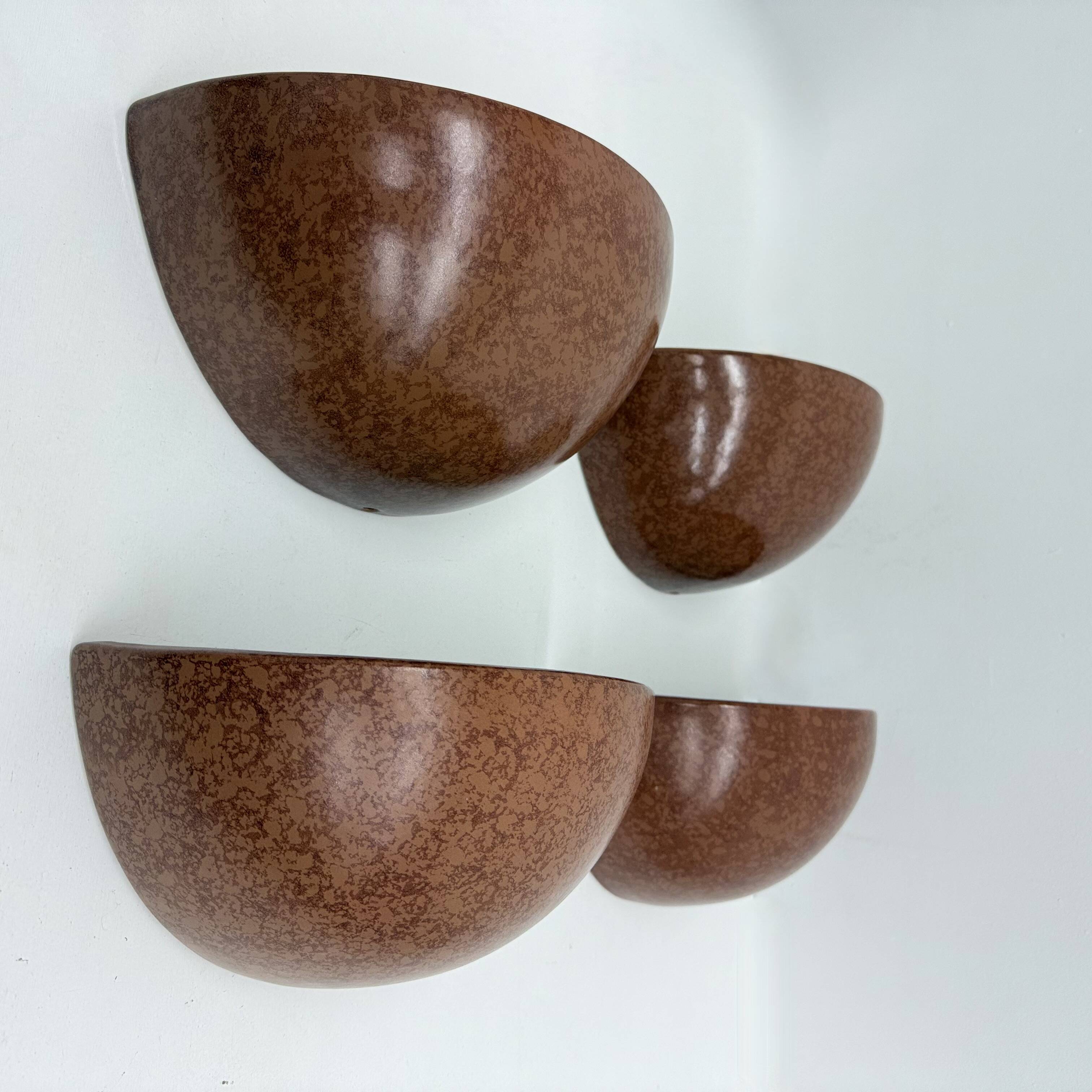 Mid-Century set of 4 ceramic wall lamp sconce , 1970s