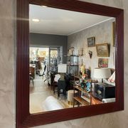 Mirror in wood and brass, 80 cm