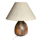 Lampe céramique brutaliste vintage 1970 signée "A.C" dans le style de Vallauris