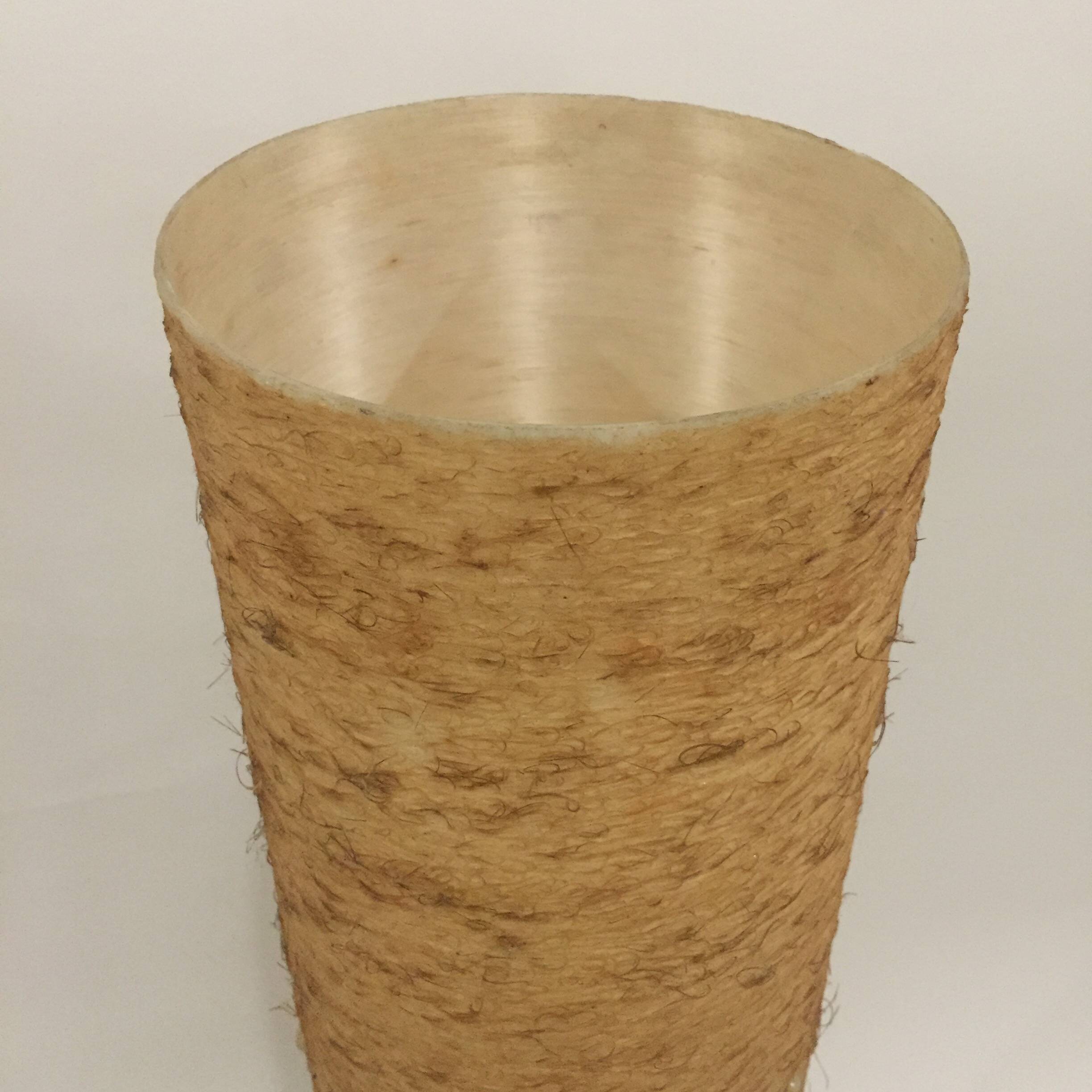 Fiberglass and rattan floor lamp