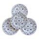 4 vintage dessert plates Churchill blue and white porcelain