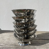 6 coupelles en inox 1970