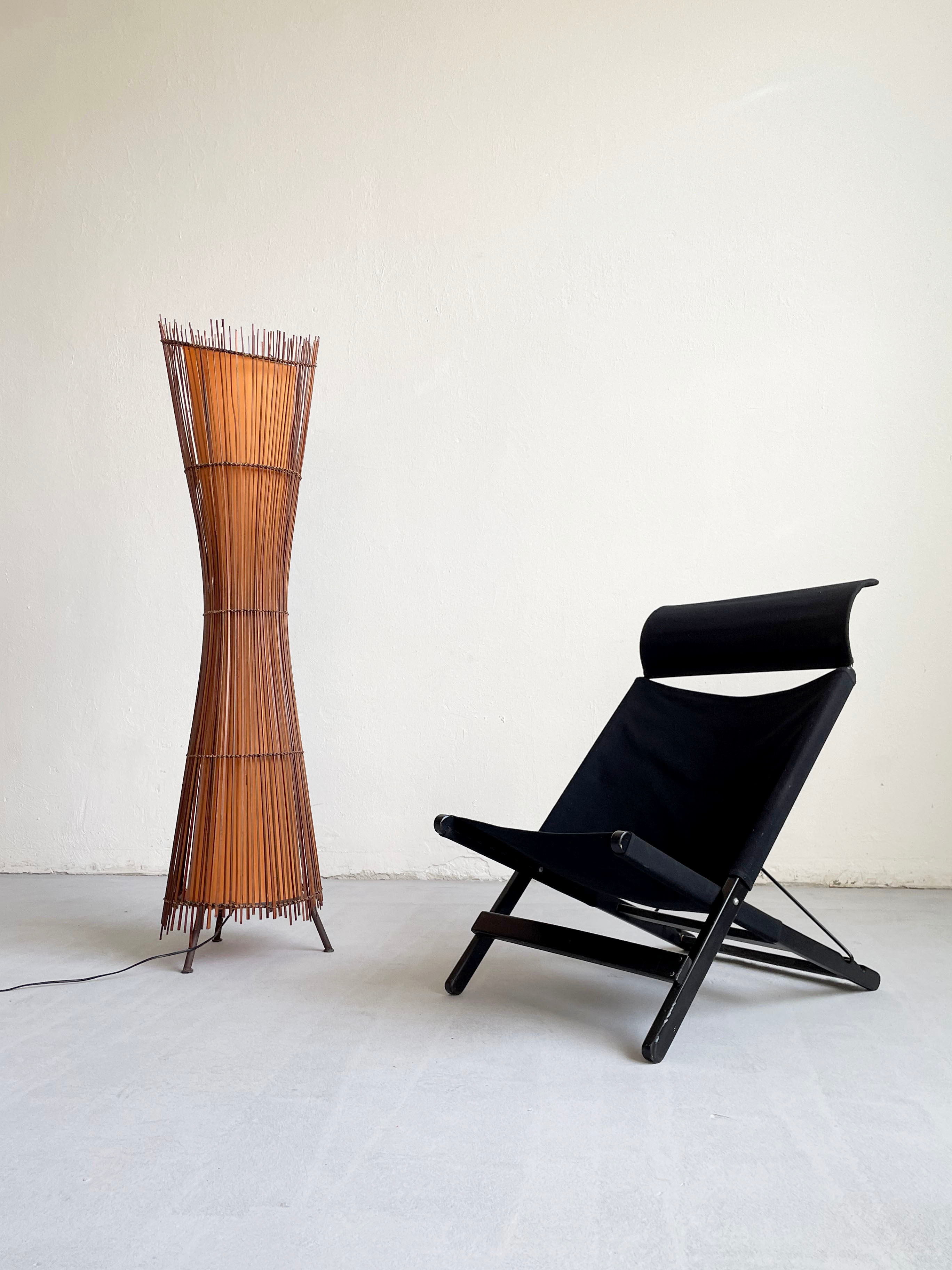 Vintage French 1980's Sculptural Floor Lamp Kobe; Japandi Organic Form