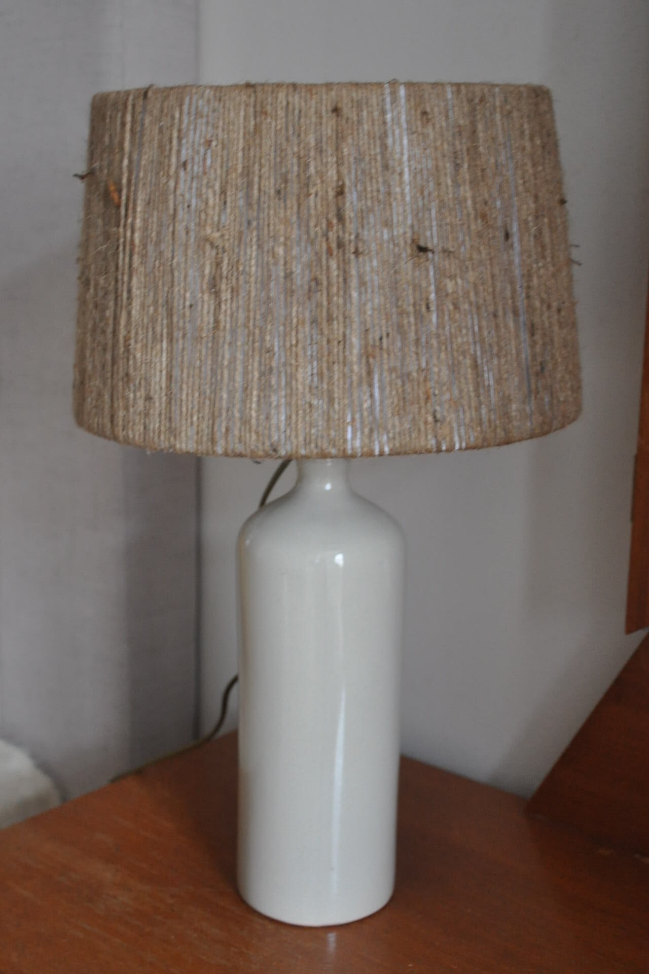 Vintage stoneware bottle lamp