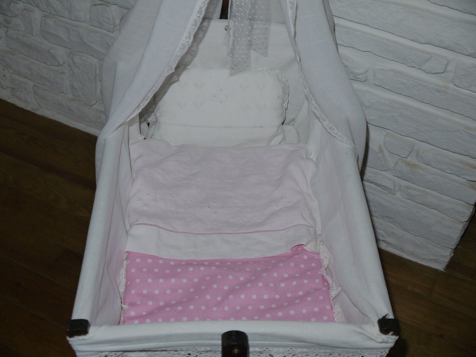 Former cradle swing and bars on wheels