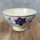 Old ceramic bowl – blue and burgundy floral decoration