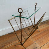 Glass and gilded brass magazine holder