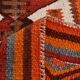 Orange & Brown Vintage Kilim Runner Rug, Oriental Pattern Hallway Carpet