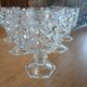 6 verres à pied en verre taillé