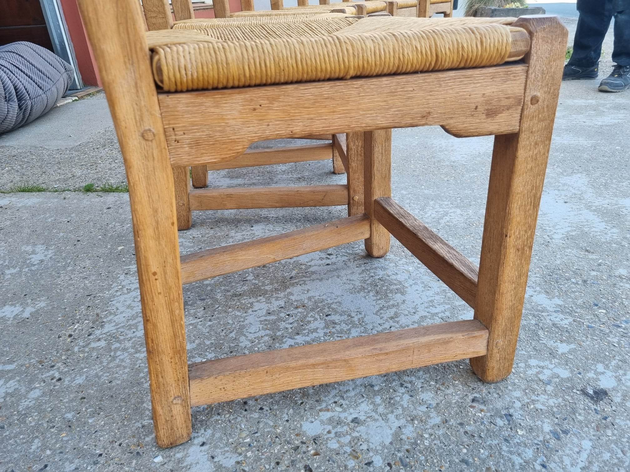 suite of 6 brutalist chairs