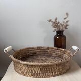 Wicker basket tray
