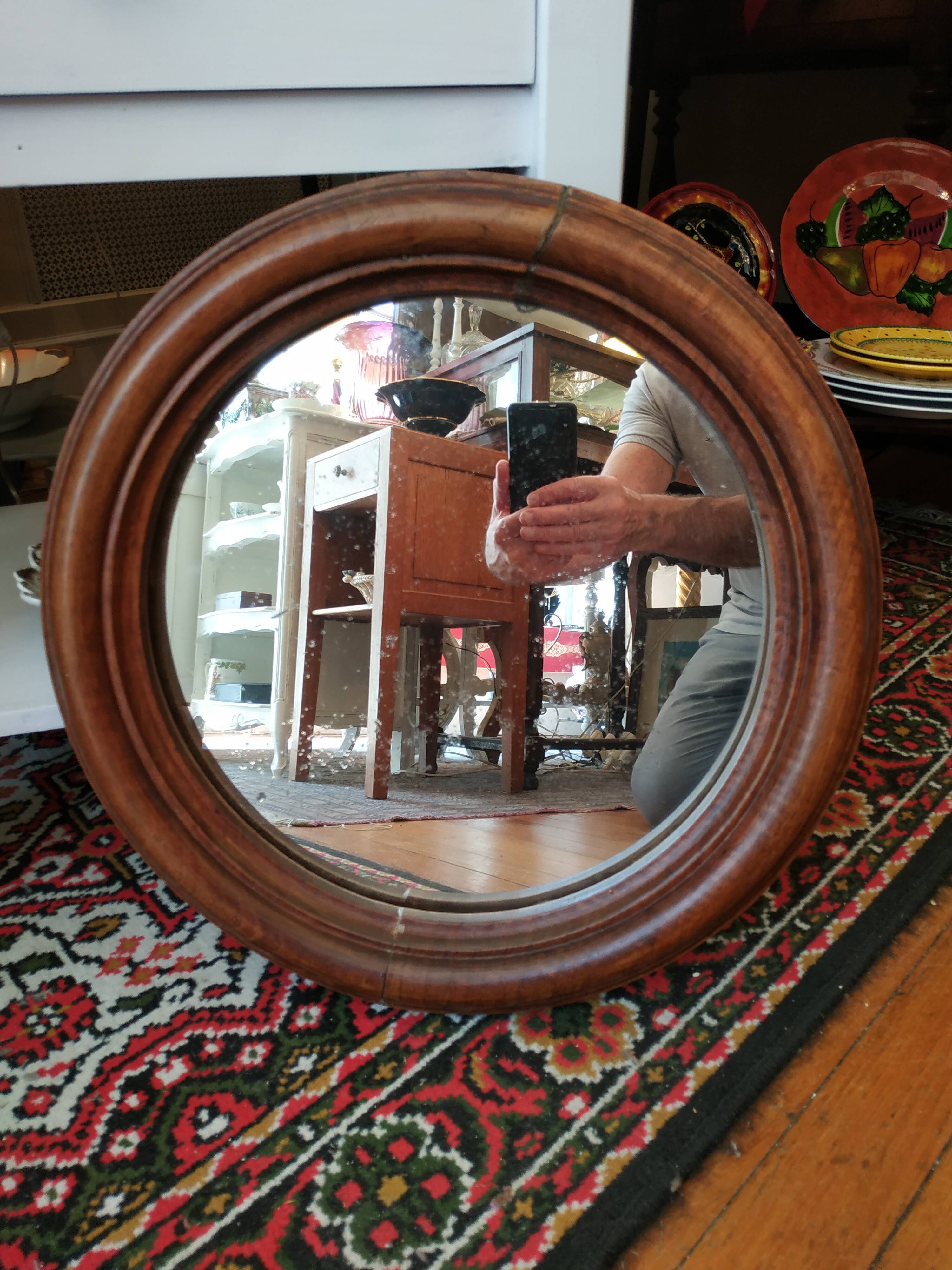 Old round mirror 47cm