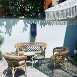 Vintage rattan garden furniture