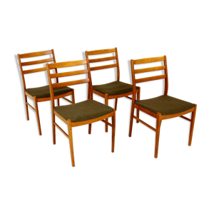 Set de 4 chaises en hêtre, Suède, 1960