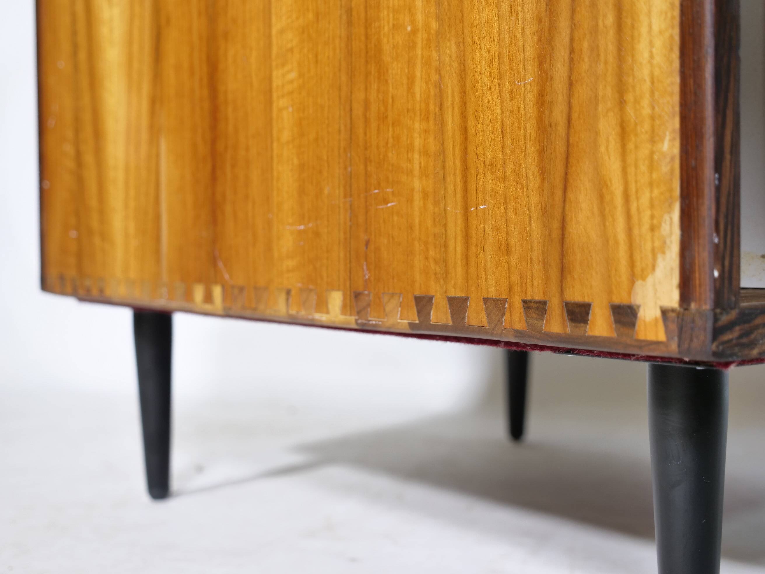 Mid-Century Solid Cherry Document LP Vinyl Cabinet, Unique Piece, 1960s