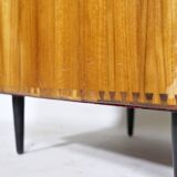 Mid-Century Solid Cherry Document LP Vinyl Cabinet, Unique Piece, 1960s