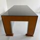 Antique wood and glass table, Art Deco Italian design, Borsani, 1940